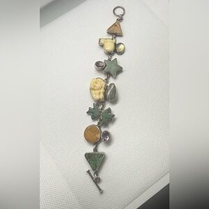 Vintage Echo of the Dreamer Sterling Silver Multi-Gem Charm Bracelet